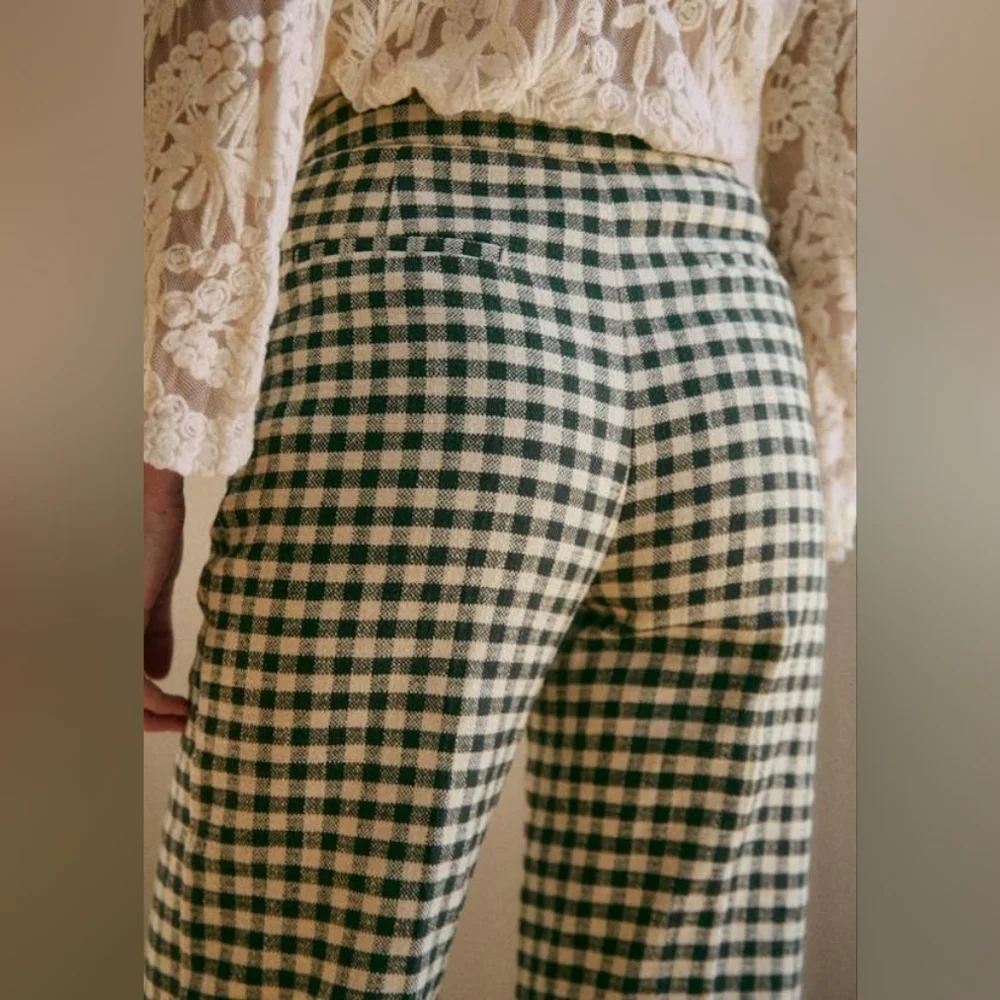 Sézane Martin Trousers - Ecru Gingham - Picture 2 of 8